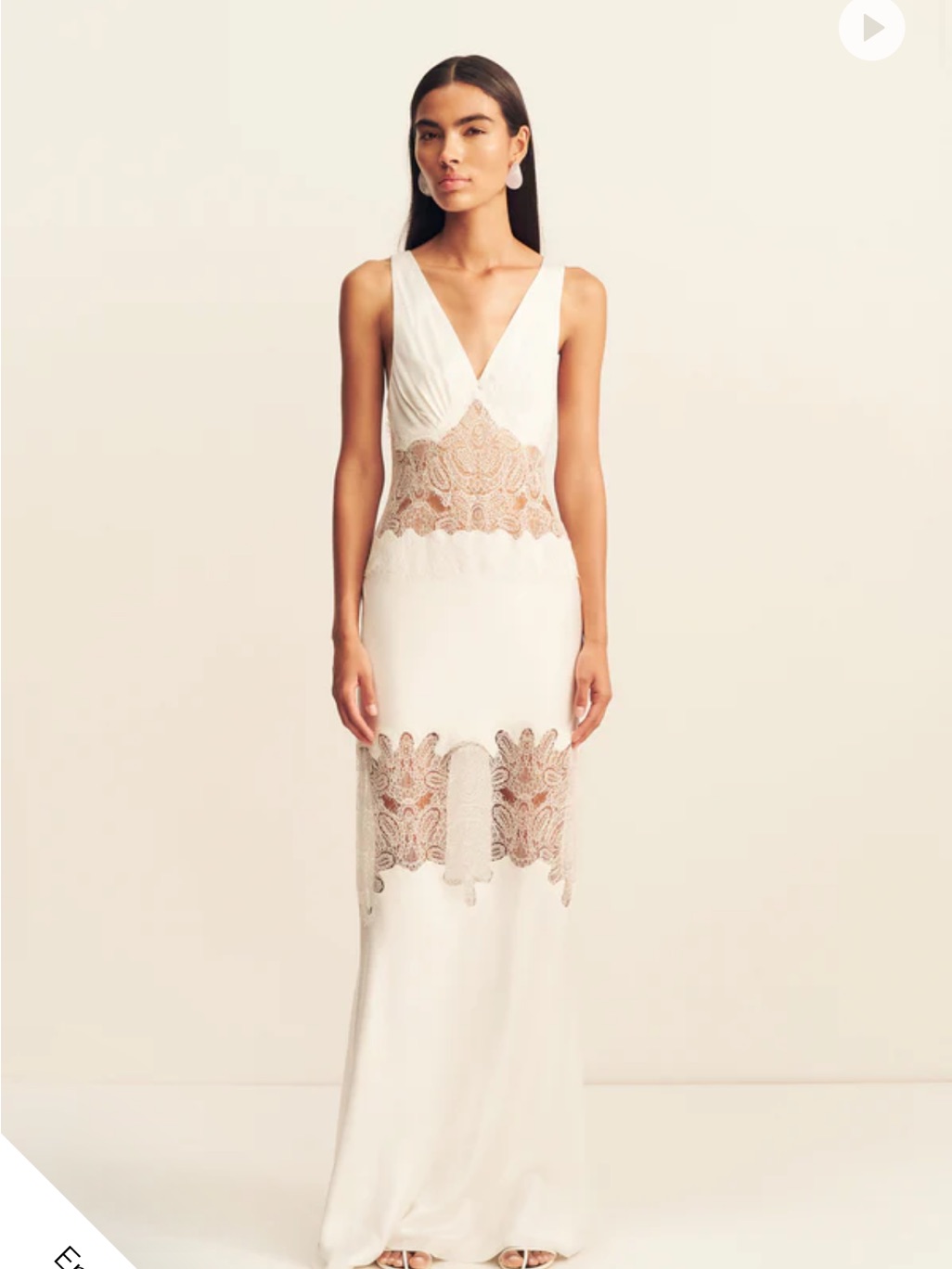 Shona Joy Plunge Neck Maxi Dress Ivory